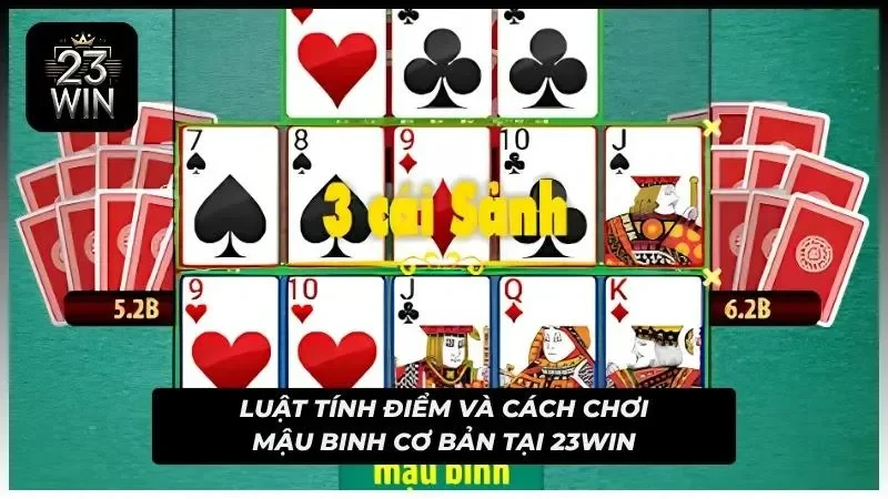 Giao diện bàn Mậu Bịnh với 13 lá được chia cho mỗi người