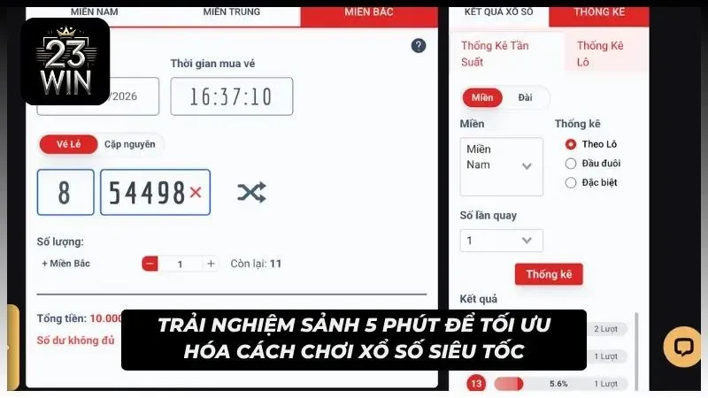 Quỹ thời gian 5 phút lý tưởng để cược thủ đối chiếu dữ liệu lịch sử trước khi chốt hạ bộ số.